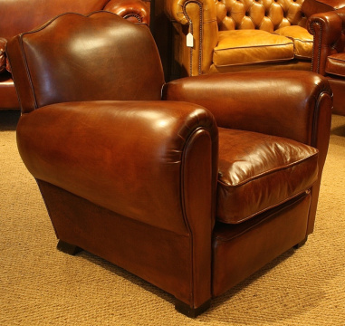 French 1930s Moustache Leather Chair